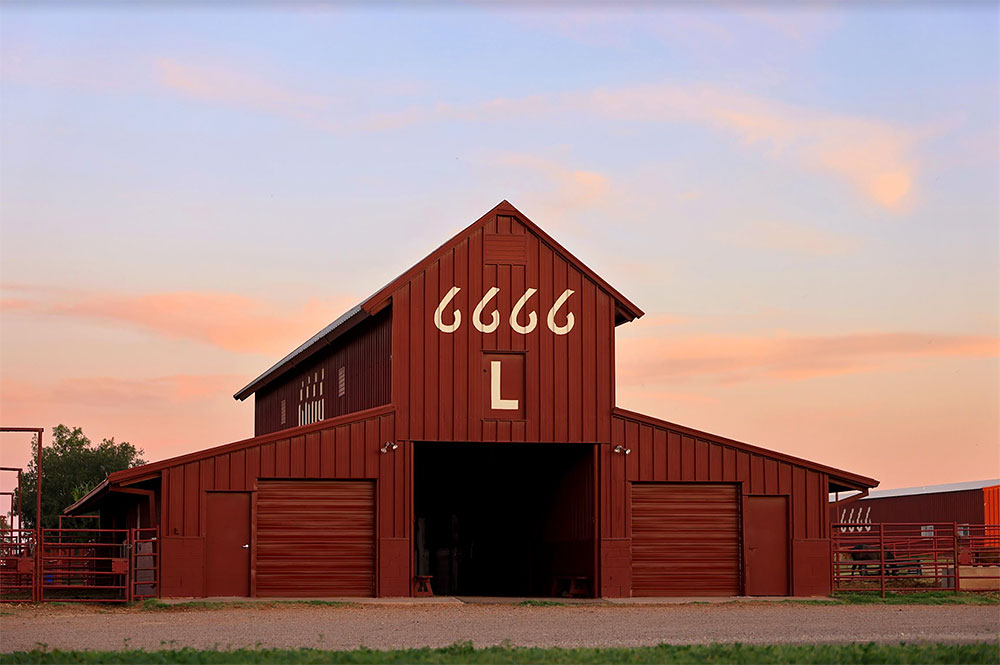 Landscape view of 6666 ranch barn.